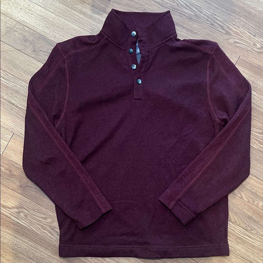 Van Heusen Maroon Button-Up Sweater
